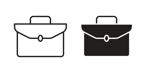 Briefcase icon for web designs. outline and clipart icons set