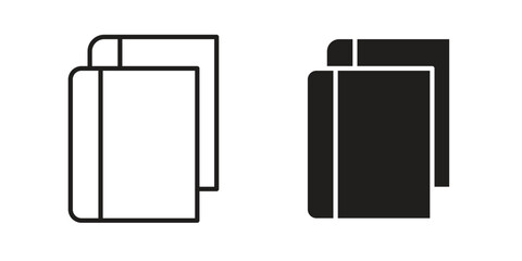 Book copy icon for web designs. outline and clipart icons set