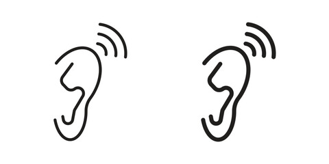 Assistive listening systems icon for web designs. outline and clipart icons set