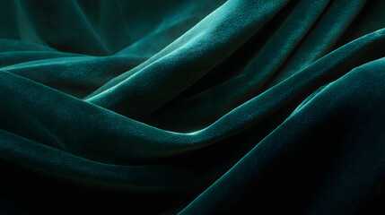 Teal Velvet Texture: A close-up shot of teal velvet showcases its plush texture and rich color, creating a sense of luxury and opulence. 