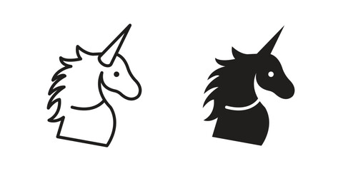Alicorn icon for web designs. outline and clipart icons set