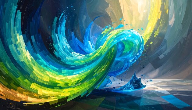 Abstract swirling colors in a vibrant digital painting