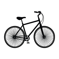 Black bicycle silhouette clean shape vector