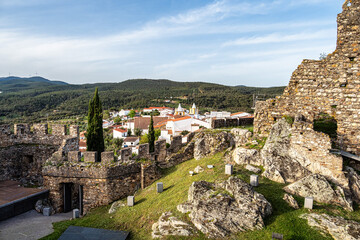 Obraz premium The castle of Alegrete, Castelo de Alegrete in the old Town of Alegrete in Alentejo, Portugal.