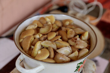 Delicious Cooked Sweet Potatoes in a Pot, Perfectly Prepared and Waiting to Be Enjoyed as a Tasty Treat or Side Dish in the Kitchen for Home-Cooked Meals
