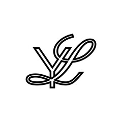 initial letter y with L script logo