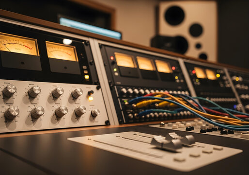 Analog Mastering Rack with VU Meters and Patchbay