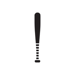 Illustration of a black baseball bat, symbolizing sport, equipment, and recreation for athletic activity, competition, and leisure