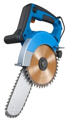 Electric circular saw with a chainsaw blade