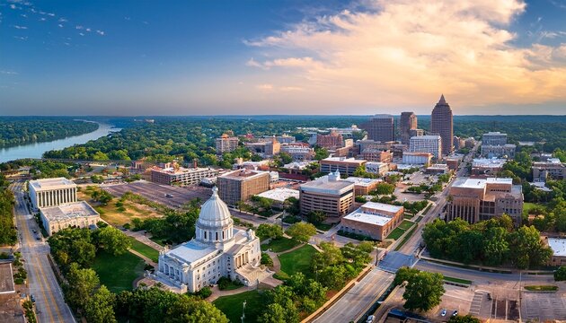 aerial panorama of jefferson city missouri jefferson city is the capital of the u s state of missouri