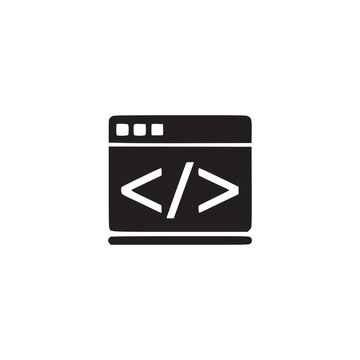 Illustration of code symbol, representing programming, web development, and software engineering, suitable for use in projects related to coding, technology, or it