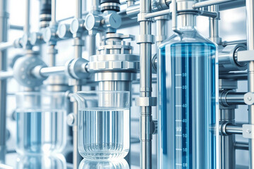 Water filtration system with PFAS removal. Water purification plant. The concept of environmental cleanliness