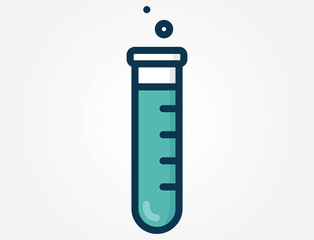 An icon of a test tube with measurement markings on the side. This image represents chemical experimentation, laboratory analysis, or scientific measurement.