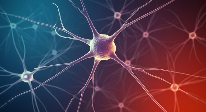 Abstract neuron cells illustration with detailed neural networks background