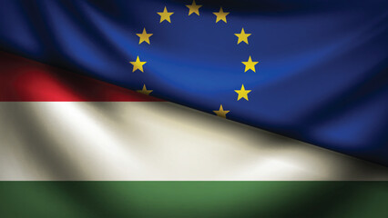 Europe and hungary flag fusion design