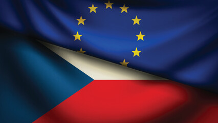 Europe and zcech flag fusion design
