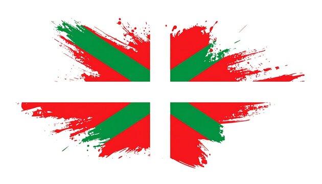 Flag of the Basque Country, stylized with paint splatters