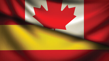 Spain and canada flag fusion design