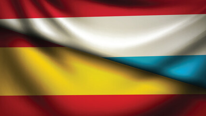 Spain and luxombourg flag fusion design