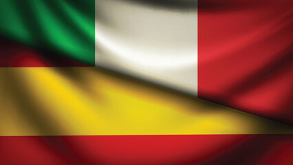 Obraz premium Spain and italy flag fusion design