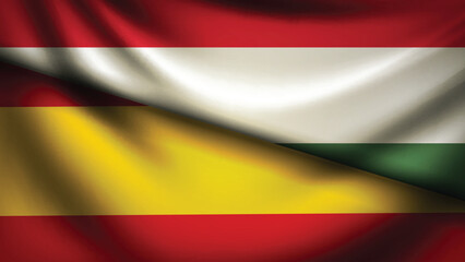 Spain and hungary flag fusion design