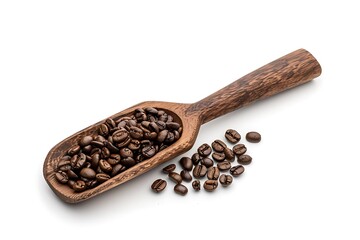 Obraz premium Rustic brown spoon loaded with beans high resolution picture