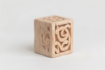 Rustic carved cube Muslim art high resolution picture