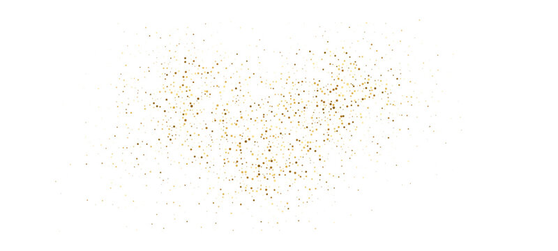 Golden dot polka stripe dust holiday shimmer confetti. Fluid shine gold glitter spark particle motion wave. Vector decoration for luxury background, carnival party, event, birthday, Christmas