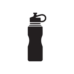 Vector art of silhouette illustration of a reusable water bottle vector graphic of a container for hydration design element for fitness, sport, and healthy lifestyle concepts