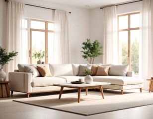 Fototapeta premium Modern minimalist living room