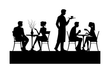 Business silhouette vector illustrations group and single person and high-quality group of man and woman also office, entrepreneur, and workplace black color design-12