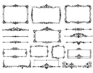 Elegant decorative frames and borders