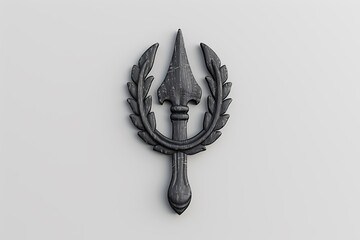 Wooden necklace with trident high resolution picture
