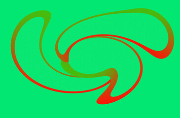Abstract Swirling Green and Red Organic Shapes with Textured Background bright color
