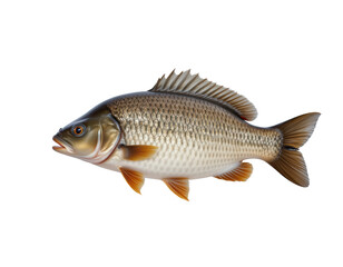 Obraz premium Detailed Close-Up of a Realistic Fish in Transparent Background