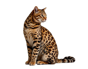 Majestic Bengal Cat with Striking Spots and Graceful Posture