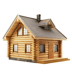 3D model of a log cabin