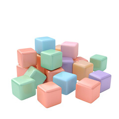Obraz premium Pastel-colored cubes in a pile