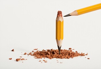 Sharpening Focus: A creative vision comes to life as a pencil is precisely sharpened, highlighting the importance of precision and detail. Ai generated image