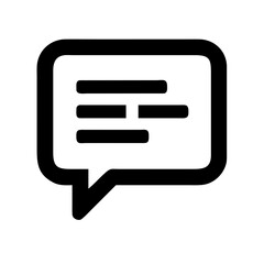 Simple speech bubble icon representing communication and conversation, perfect for digital messaging and online dialogue design elements.