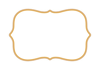 Shiny golden luxury 3d frame. Abstract ornamental border in oriental style. Indian decorative element. Realistic object mockup for photo frame. Vector for certificate, stamp, vignette