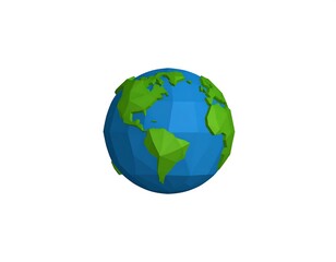 Low-poly stylized Earth