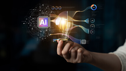 AI Assistant Brain Processor with LLM Technology, Big Data, Machine Learning, Generative AI for Business Support, Future Agentic AI Technology and Artificial Intelligence Prompt Engineering. Spline