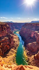 High-angle view of a canyon river