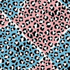 Abstract modern leopard seamless pattern. Animals trendy background. Color decorative vector stock illustration for print, card, postcard, fabric, textile. Modern ornament of stylized skin.