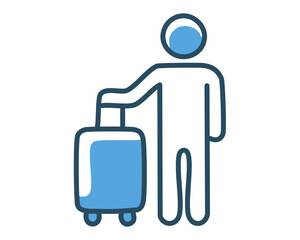 Travel with suitcase