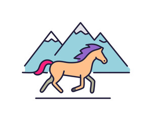 Horse infront of mountains