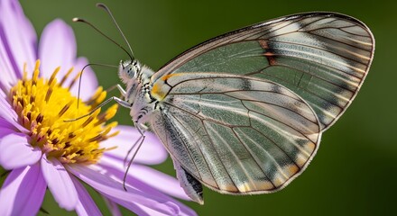 Butterfly on Aster Flower: A close-up photograph showcases the delicate beauty of a butterfly perched gracefully upon a vibrant aster flower, offering a glimpse into the wonders of nature.