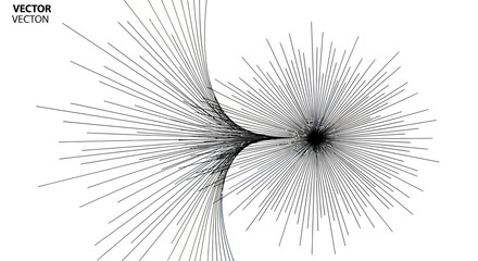 Linear convergence: A minimalist vector illustration of dynamic radial formations