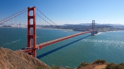 Golden Gate Bridge landmark in San Francisco California USA